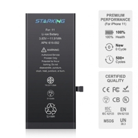 Batterie de remplacement pour téléphone portable, réparation de la capacité de la batterie pour iPhone 5 6 6s 6splus 7 7plus 8 8plus X Xr Xs 11 12 13 Pro Max