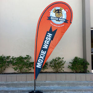 Bandera voladora de lágrima de fábrica, asta de bandera de playa, venta ahora, Casa Abierta, lavado de coches, swooper, Bandera de plumas impresa personalizada con base de pinchos - Product Image 5