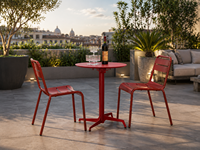 Chaise de bistrot empilable en métal, résistante aux intempéries, anti-rouille, en fer, pour restaurant commercial, café, terrasse, jardin