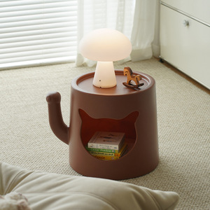 โต๊ะกาแฟทรงรังนกสำหรับแมวแบบเรียบง่ายทันสมัยสำหรับอพาร์ทเมนต์ขนาดเล็กโซฟาโต๊ะมุมด้านข้างสำหรับมนุษย์สัตว์เลี้ยงเข้าเล่นอินเทอร์เน็ต - Product Image 2