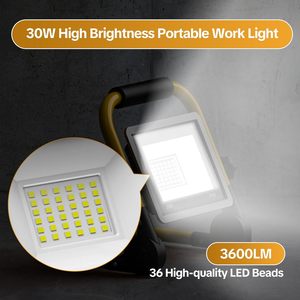 Projecteur de travail LED 3600LM 6000K 30W - Éclairage portable étanche IP66, hauteur réglable, pliable, pour atelier et garage, corps en aluminium - Product Image 4