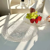Lots de vaisselle jetable en verre en gros, assiettes à dîner et à dessert transparentes de 13 pouces, kit d'ustensiles de style campagnard pour fêtes