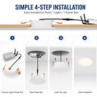 Lampu Panel Gouly Morden Desain Modern 15W, Lampu Downlight LED, Lampu Plafon untuk Pencahayaan Interior Rumah dengan Kontrol Wifi Cloud