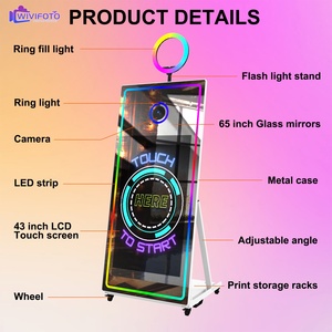 Logiciel de photomaton miroir moderne, <span class=keywords><strong>selfie</strong></span> miroir avec appareil photo et imprimante, fond personnalisé pour fête - Product Image 2