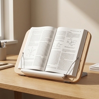 Support de lecture en bois YD-12 avec logo personnalisé, inclinaison réglable sur 6 niveaux, support de livre pour étudiants, enfants, apprentissage et dessin, bureau professionnel