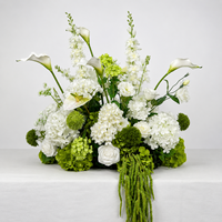 Bouquet de fleurs artificielles vert et blanc fait main pour allée de mariage, décoration florale pour Pâques, Noël et événements, vente en gros