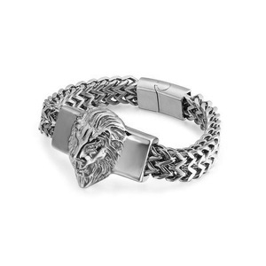 Bracelet en alliage avec tête de <span class=keywords><strong>lion</strong></span> rétro hip-hop pour homme, cadeau, personnalité, bijoux simples pour la main - Product Image 4