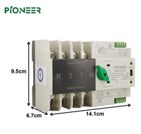 ATS 4P 3 phases 4 fils sur rail DIN pour PV, double alimentation, commutateur automatique de phase 3, ininterrompu, 63A 100A 125A