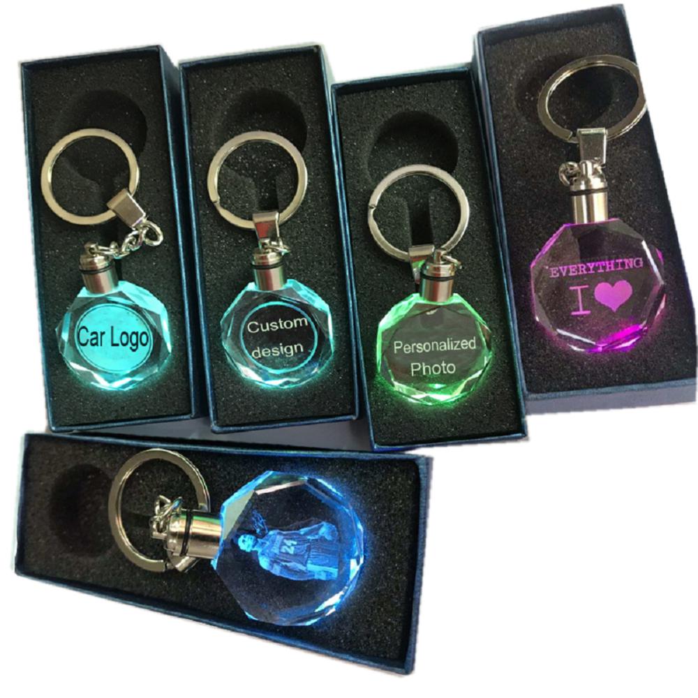 Hot sale Giveaway Gift cheap the led light keychain with car logo engraved