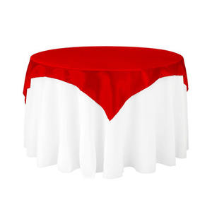Commercio all'ingrosso in tinta unita tinta unita in raso tinto Hotel matrimonio tablececover colore pranzo raso raso quadrato tovaglia mensola - Product Image 1