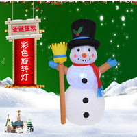 Décoration de cour de Noël exclusive de 12 mètres en polyester, lumières colorées rotatives, bonhomme de neige gonflable