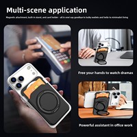 Support magnétique rotatif à 360° pour porte-cartes, accessoires multifonctions pour téléphone portable, idéal pour une utilisation au lit