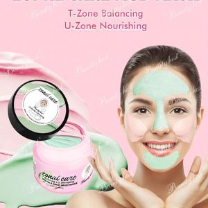 OEM Organic Double Color Zone Grid Care Face Beauty Moisturizing Skin Care Deep Pore Cleaning Facial Oil Control Mud Clay Mask - Product Image 1