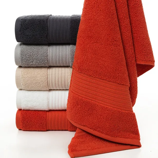 Quality cotton 70x140 dark brown towel 100 percent cotton poland dezhou towel