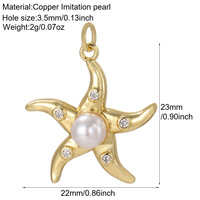 Nouveauté 2026 : Accessoires DIY pour boucles d'oreilles et colliers – Pendentifs en cuivre plaqué or avec zircone étincelante, série Océan (Coquillage, Abeille, Étoile de mer, Conque)