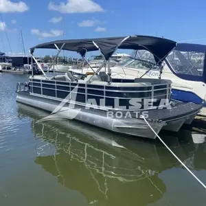 Allsea fai da te costruire galleggiante log tube lake ricreativo fuoribordo yacht di lusso 15-30ft pontone in alluminio barca con mobili