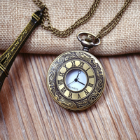 Relojes de Cuarzo Vintage, Reloj de Bolsillo Antiguo con Cadena para Hombre y Mujer, Relojes de Estilo Antiguo, Accesorios de Vestir con Números Romanos