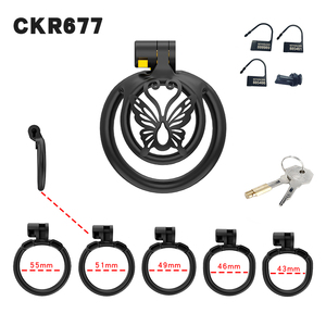 <span class=keywords><strong>Mini</strong></span> plat en plastique esclave mâle dispositif de chasteté Cock Bondage Cage avec 5 anneaux jouets sexuels pour adultes pour hommes - Product Image 5