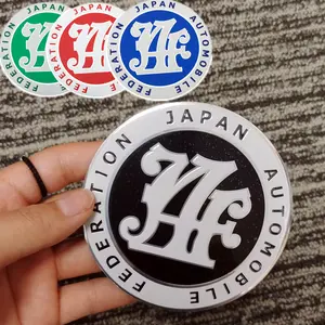 3D alüminyum JDM aksesuarları JAF japonya otomobil federasyonu JDM araba Sticker oto gövde amblem rozet dekorasyon çıkartmaları siyah