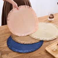 Vente en gros d'usine, sets de dessous-de-plat ronds tressés de style nordique, dessous-de-plat individuels pour la salle à manger