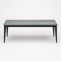 Table basse en pierre frittée italienne de luxe, design nouveau, avec structure en acier inoxydable