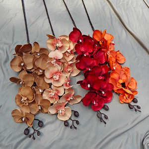 97 cm Bunga Anggrek Tiruan Real Touch <span class=keywords><strong>Phalaenopsis</strong></span> untuk Dekorasi Rumah Pernikahan Centerpiece Bunga Putih Ungu - Product Image 3