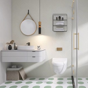 300x600mm phong cách Bắc Âu màu tinh khiết 3D lõm lồi bề mặt gạch ốp tường trang trí tường cho phòng tắm nhà bếp - Product Image 5