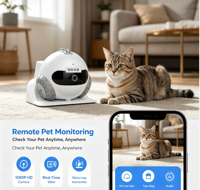 Automated AI Pet Robot Classic HD Camera Mobile Interaction Obstacle Avoidance Auto Recharge Battery Two-way Audio Cats Dogs