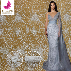 Chất Lượng Cao Trắng Pháp Đính Cườm Ren Lưới Với Sequins Ngọc Trai Ren Cô Dâu Phụ Nữ Wedding Dress Vải HY1676-3 - Product Image 1