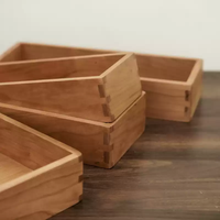 Boîte de rangement en bois de cerisier de qualité supérieure avec mortaise traditionnelle et tenon artisanat plateau de rangement de bureau en bois massif fait à la main
