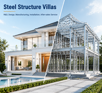 Villa modulaire préfabriquée de luxe, maison moderne en acier léger avec design intérieur personnalisé pour chambre, cuisine, salle de bain et bureau à domicile