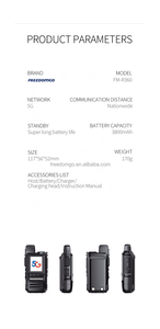 FM-R360 GPS portatile 4G rete 5000 <span class=keywords><strong>chilometri</strong></span> Sim Card LTE Radio bidirezionale Walkie Talkie con scheda Sim - Product Image 4