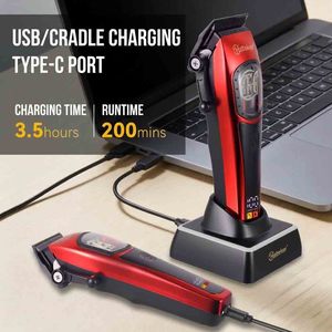 Ensemble de tondeuses à cheveux électriques multifonctionnelles 5 en 1 |   Lame lavable |   Affichage LED |   Tondeuse rechargeable pour hommes, toilettage familial - Product Image 2