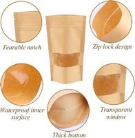 Sacs écologiques de haute qualité Emballage Zip Stand Up Pouch Ziplock Craft Kraft Paper Food Sac d'emballage personnalisé