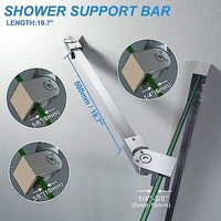 Barre de support carrée en acier inoxydable pour porte de douche, vente en gros d'usine, sans perçage