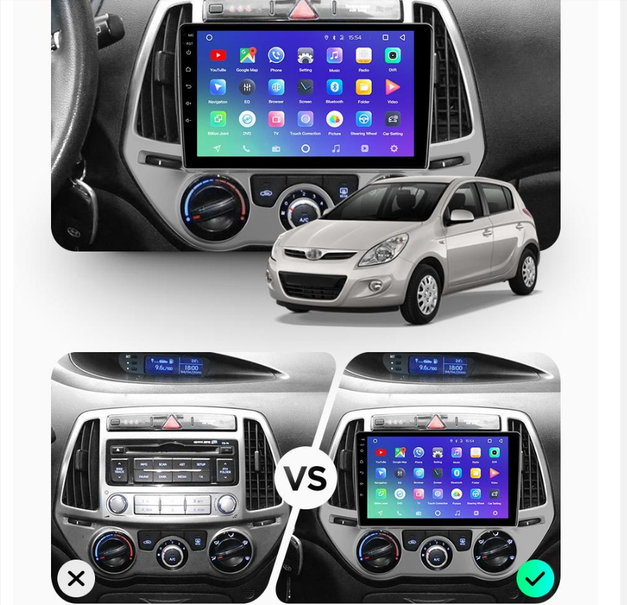 Radio Android 10" Para Hyundai I20 2021-2022 - Con CarPlay, Android Auto, GPS, 4G, Cámara Trasera