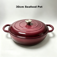 Ensemble de batterie de cuisine antiadhésive 3 pièces, compatible four, casseroles et faitouts en émail, pour cuisinières à induction et à gaz