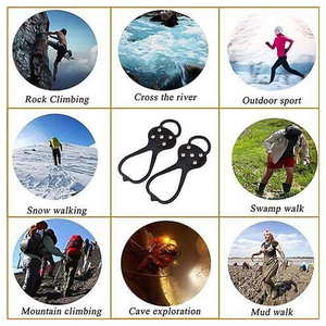 Ventes en gros d'usine de <span class=keywords><strong>crampons</strong></span> Couvre-chaussures antidérapant Chaussures en silicone à 8 dents pour l'extérieur <span class=keywords><strong>Crampons</strong></span> antidérapants pour chaussures - Product Image 4