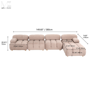 Phòng khách cắt ghế sofa boucle thiết kế sang trọng Hiện Đại Đồ nội thất nhà 3 chỗ ngồi L hình dạng ghế Modular Mario Bellini sofa - Product Image 6