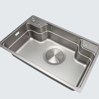 Robinet de cuisine multifonctionnel en acier inoxydable à cuve unique, installation sur comptoir, pour les marchés japonais et coréens, accessoires