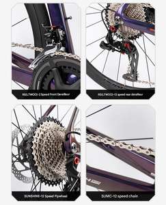 STEALTHpro 2ème génération Cadre en fibre de carbone aérodynamique Vélo de course urbain Roues en alliage d'aluminium Freins à disque 24 vitesses Jante 700x28C Rotor 160mm - Product Image 3