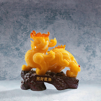 Décoration d'intérieur Feng Shui 2024, grande statue Pixiu couleur or grainé, sculpture animale chinoise Piyao, statue d'art en résine