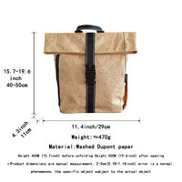 Mochila para Computadora de Tela de Papel DuPont Impermeable para Viajes, Bolso de Hombro Plegable Unisex