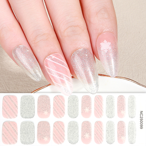 Nouveau hiver flocons <span class=keywords><strong>de</strong></span> neige brillant paillettes <span class=keywords><strong>français</strong></span> ongles pointe Gel Nail Art enveloppes Gel bandes UV lumière cuit semi durci Gel ongles autocollants - Product Image 2