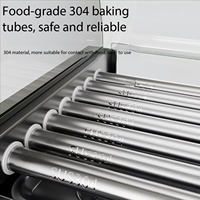Chauffe-hot-dogs pour supérette avec porte coulissante et roulettes – Idéal pour la restauration à emporter