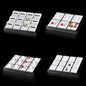 Petits bijoux de luxe, bijoux, collier, boucles d'oreilles, clous d'anneau, support de tampon blanc, présentoirs, ensembles de plateaux pour vitrine - Product Image 3