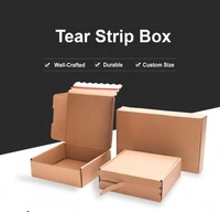 Boîte d'expédition en carton avec lamination mate, bande adhésive à fermeture éclair, bande adhésive à déchirer pour l'envoi postal, boîte à courrier auto-scellante