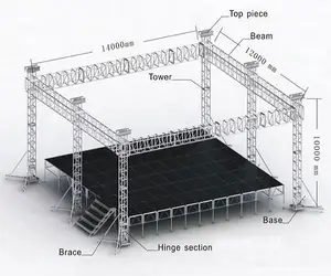 Light Entertainment Stage Event Aluminum Bolt Frame Truss Lighting Truss 290*290