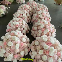 Boules de fleurs de 50 cm, 60 cm, 70 cm, 80 cm, centre de table pour mariage, boule de fleurs rose poussiéreuse, boules de fleurs roses pour la décoration de mariage