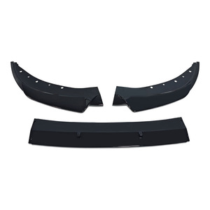 Lèvre de spoiler avant BMW Série 3 G20, noir brillant, plastique ABS, design 3 sections, pour 2019-2022 - Product Image 4